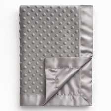 Soft Minky Dot Baby Blanket with Silky Satin Backing - Perfect Gift for Boys G