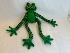 Toys R Us Animal Alley Vintage Green Frog Long Legs Hook/Loop Hanging Plush Toy