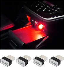 4 PCS USB LED Car Interior Atmosphere Lamp, Plug-In USB Decor Night Light, Porta