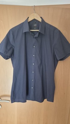 OLYMP Level Five Hemd Body Fit Gr. 44 / 17,5 Kurzarm Marine Blau