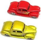 Vintage 2002 First Editions 1940 Ford Coupes Lot of 2 Gold Red Flames Diecast