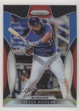2019 Panini Prizm Tier II Red White & Blue Prizm Jesus Aguilar #195 0t2