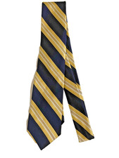 NWT Brooks Brothers 346 USA Men's Navy Gold Pure Silk Striped Tie