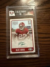 Onyx Vintage Football Najee Harris Green Autograph Rookie /50 HGA 9.0 Alabama
