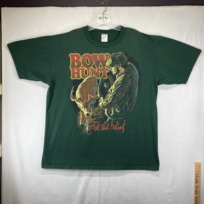 Vintage 90s Men's XL T-Shirt Bow Hunter Outdoor Grunge Faded USA Deer Nature