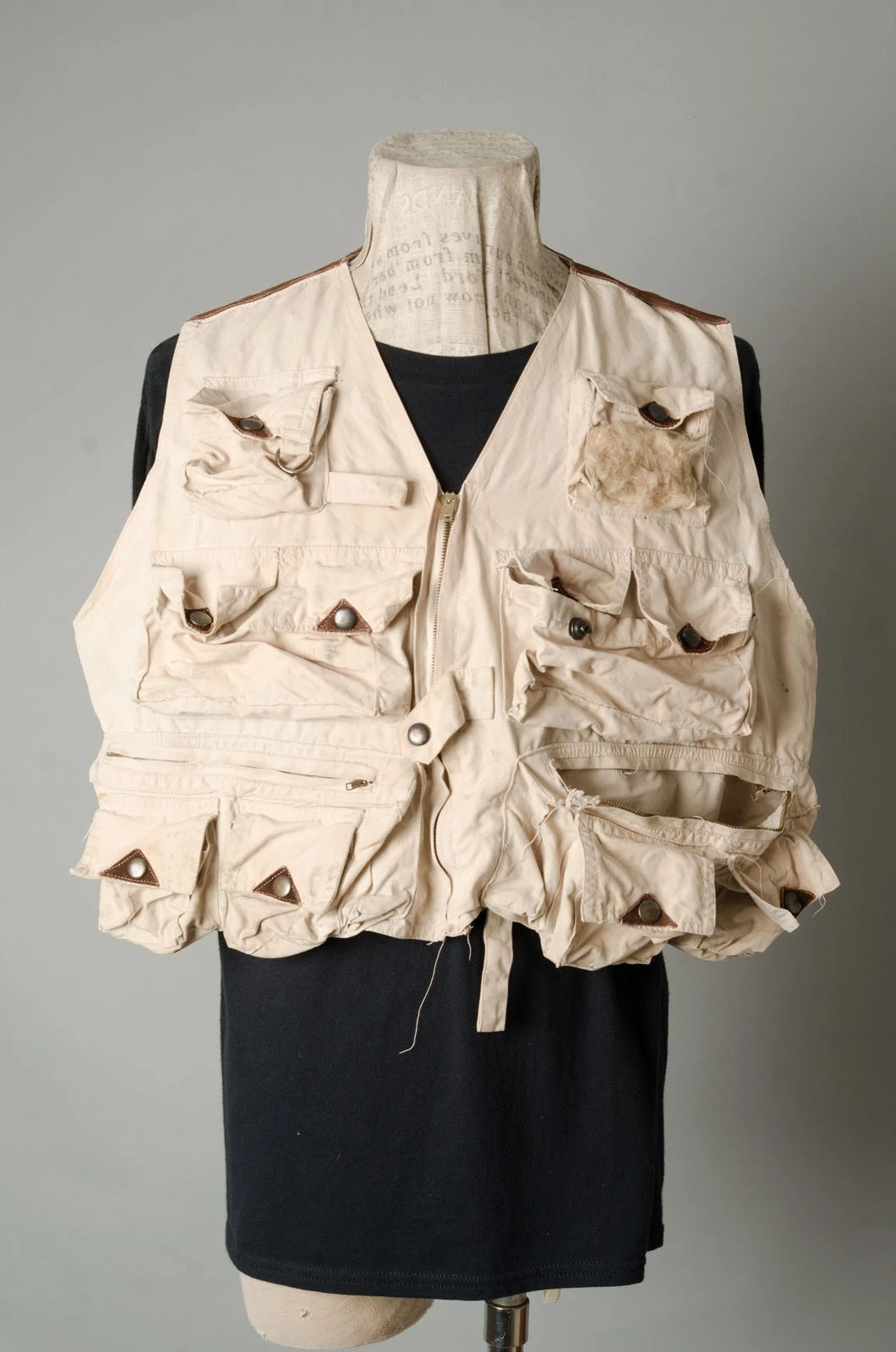 VTG 70s Kmart Fishing Vest Jacket Size L 100% Cotton Made in Hong Kong