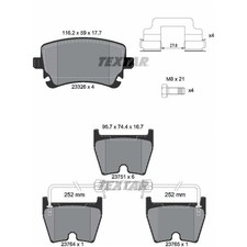 TEXTAR BREMSBELÄGE VORNE + HINTEN passend für AUDI RS6 RS6 plus A6 C5 TEXTAR BREMSBELÄGE VORNE + HINTEN passend für AUDI RS6 RS6 plus A6 C5