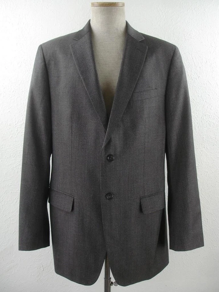 Men's sz 42L Banana Republic Brown Wool Tweed 2-Pc Suit Modern Fit Pants 34 X 33 - Image 2 of 4