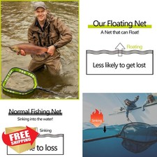 AluFloat X1 Fishing Net Steelhead Fly Kayak Bass Trout Rubber