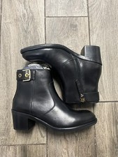 Gold Buckle Tommy Hilfiger Parson Boots In Black (Sz-6.5)