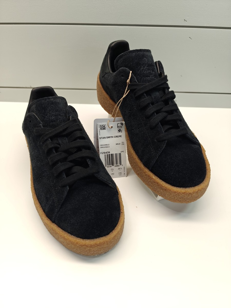 Size 6 - Adidas Stan Smith Crepe Black FZ6439 Suede Leather Casual