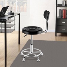 Work Shop Stool Bench Hydraulic Chair Bar Garage Adjustable Height Back Footrest