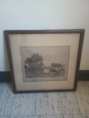 Antique Wood Framed Julien Dupre Engraving International Sale
