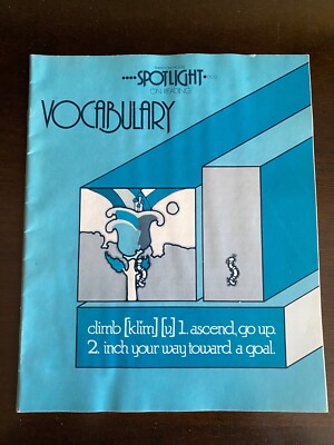 Vintage 1978  ~ Spotlight on Reading Vocabulary Workbook USA  E Haworth  blue