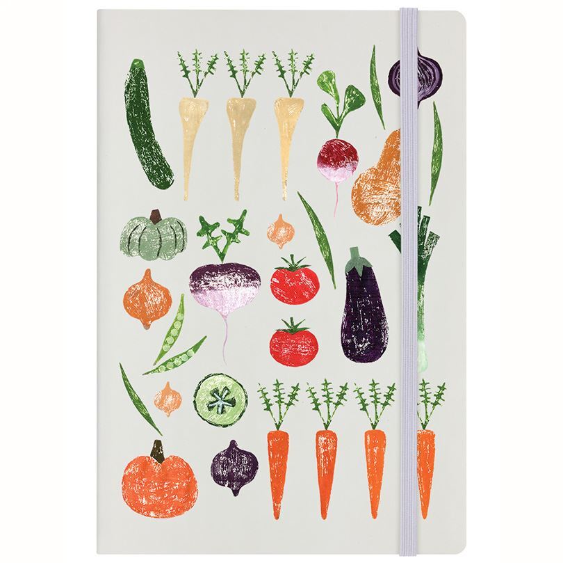 IzziRainey Vegetable Patch Cream A5 Hard Cover Notebook