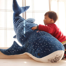 50/100cm Blue Shark Plush Toys Doll Whale Stuffed Animals Children Birthday Gift