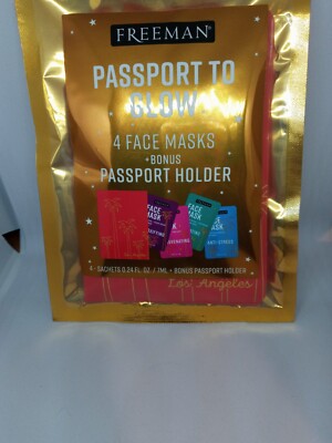 Freeman Passport To Glow 4 Face Masks Bonus Passport Holder