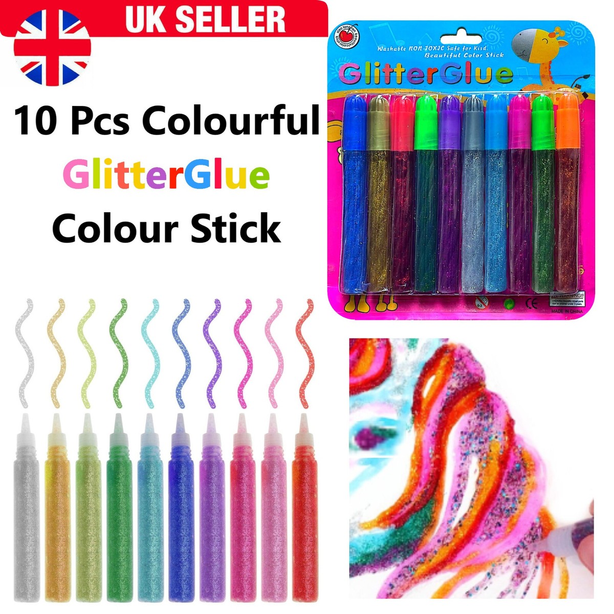 20/10pcs Glitter Glue Gel Pens Art Craft making Sparkly Coloured
