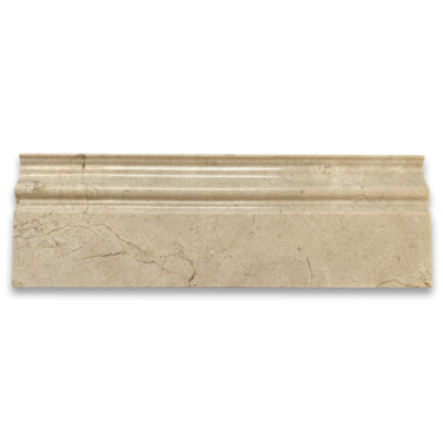 M01P Crema Marfil Marble 4x12 Baseboard Crown Molding Polished