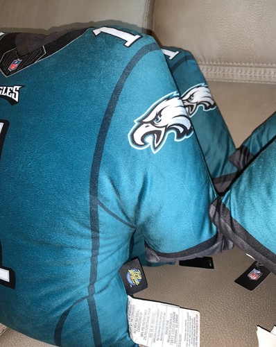 Philadelphia Eagles Jalen Hurts NFL Jersey PLUSHIE PILLOW Throw-Green-NEW W TAGS - Picture 13 of 15