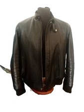 Giubbino Pelle Uomo Tg XL Nero