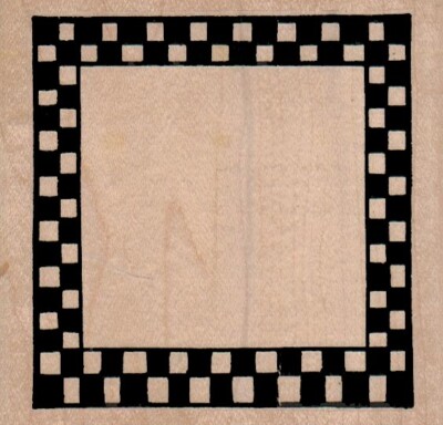 Checkerboard Frame 4 x 3 3/4'' Rubber Stamp, Mixed Media, Frame Stamp