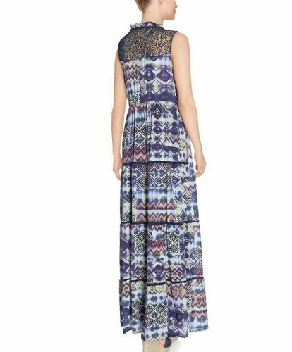 Desigual Women Maxi Dress Long Multicoloured Geometric Yf8 Size S EU 38 - Picture 2 of 4