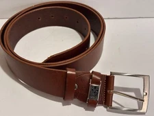 Firenze Men's Belt Genuine Leather Made in Italy Brown Sz 51"--53"