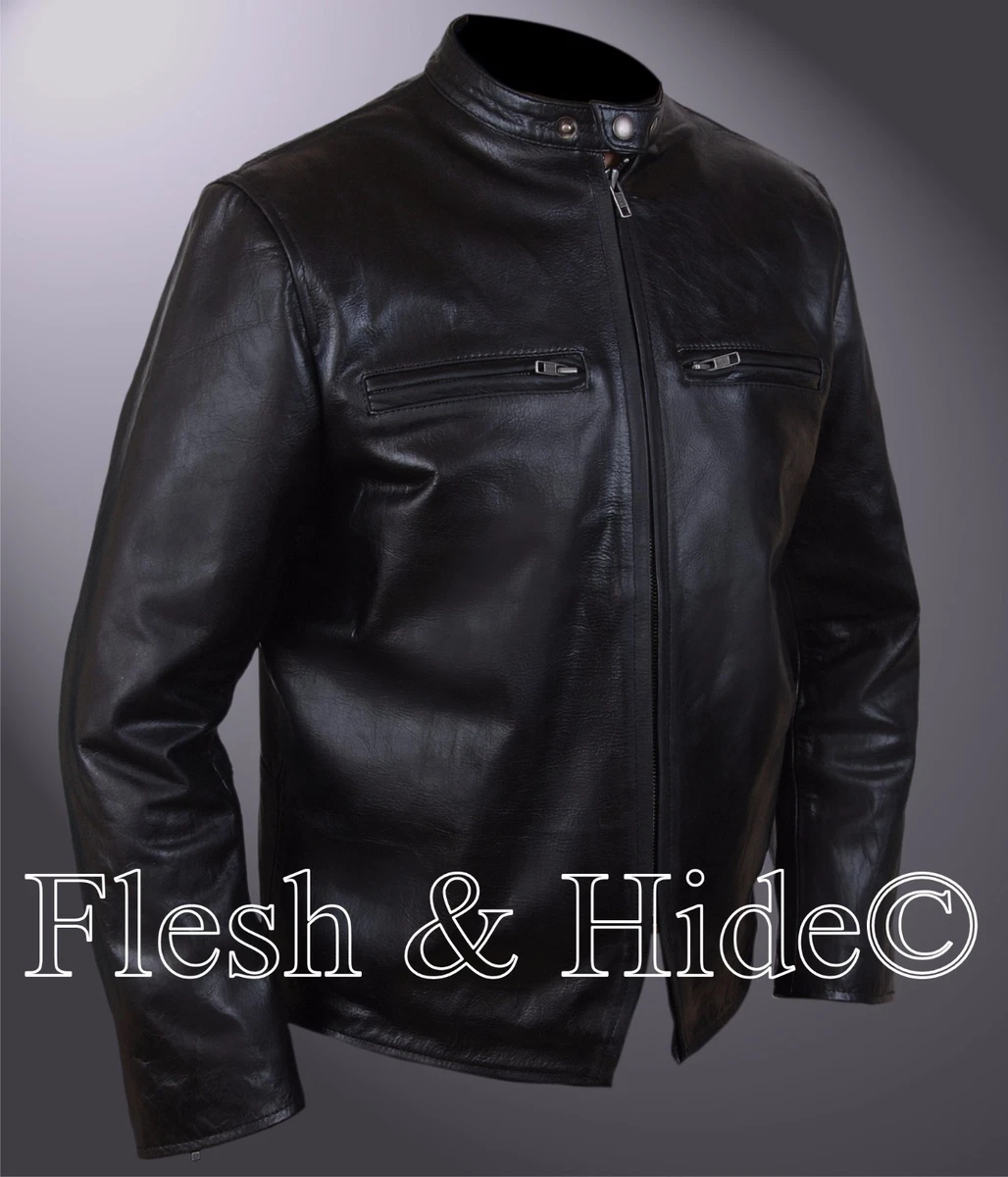 Burnt Crunch Cowhide Leather Bradley Cooper Adam Jones Motorcycle
