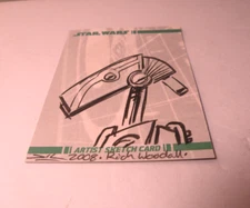 BATTLE DROID 2008 TOPPS STAR WARS CLONE WARS ARTIST SKETCH CARD by Rich Woodall