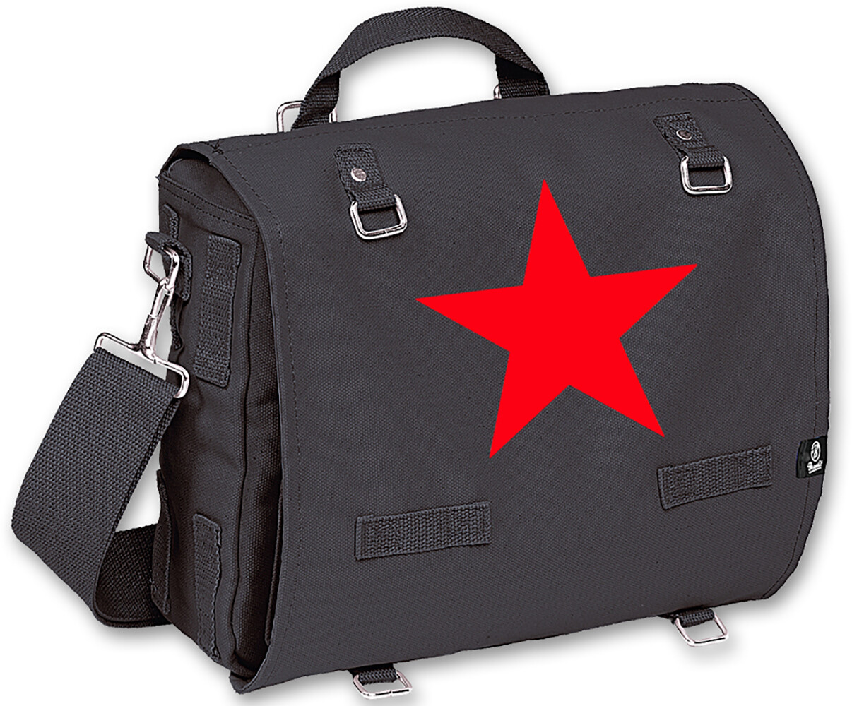 BW PACKTASCHE Red Star, black, f&uuml;r Punk, Gothic