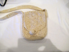 Valerie white crocheted purse, buttons closed, made in Italy