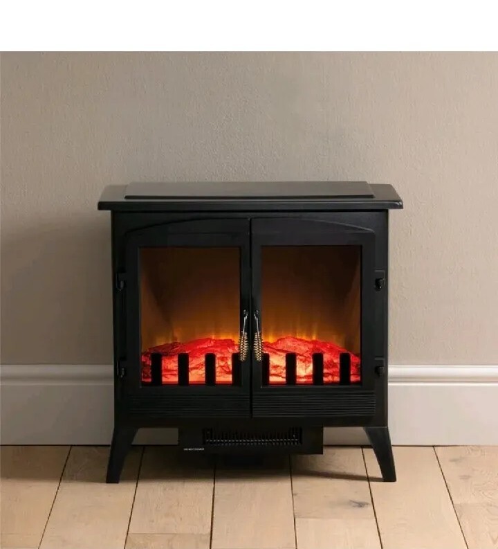 Dunelm electrical heater 3 Sided Glass Double Door Stove 2Kw RRP £179 | eBay