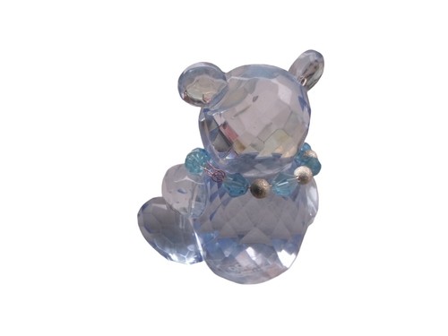 Simon Designs 3" blau Kristall Teddybär Briefbeschwerer Figur - Bild 2 von 4