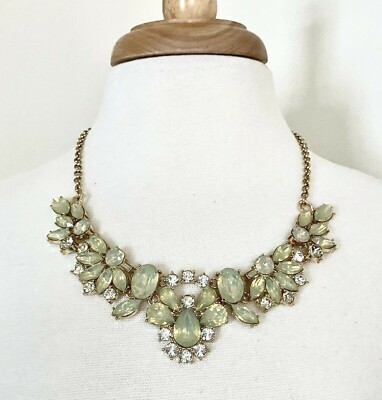 NWT Gemma Simone Blue Stone Crystal Gold-Tone Bib Statement Necklace 20'' Long