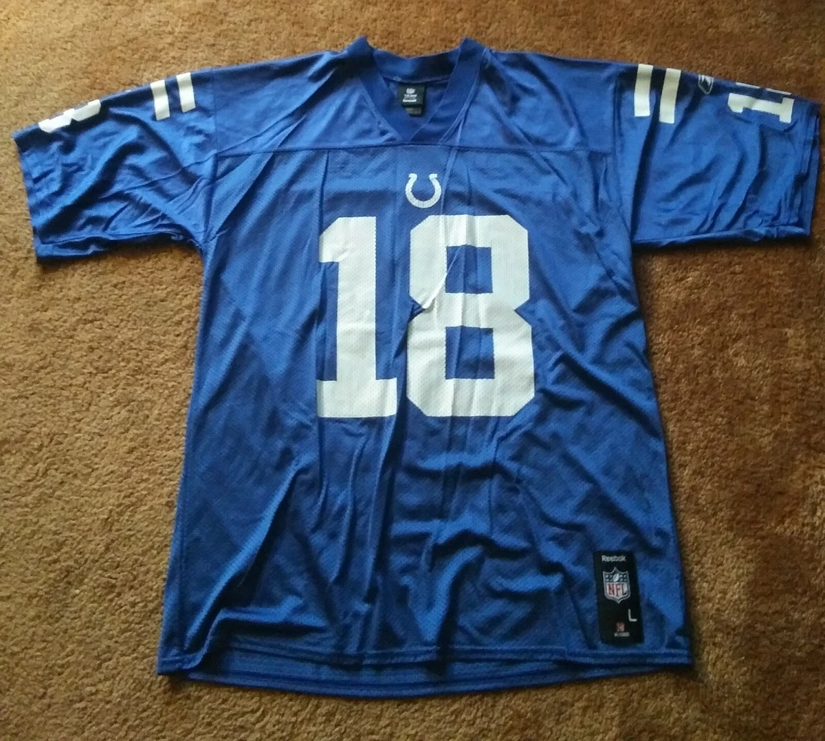 NFL Reebok Indianapolis Colts Peyton Manning 18 Blue Jersey Size