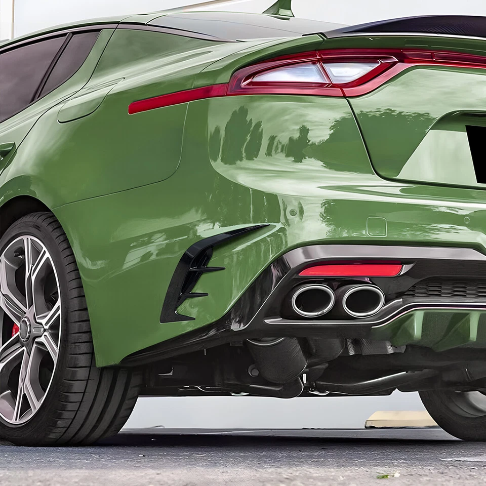 Kit de tampa de canard de ventilação lateral para parachoque traseiro preto brilhante para KIA Stinger 2017-2023 - Imagem 3 de 4