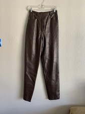 Vakko Sport Leather pants size 10 Brown Color