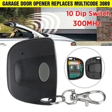 For Linear MultiCode 3089 300MHz 10 Dip Switch Mini Remote Control Gate Openers+