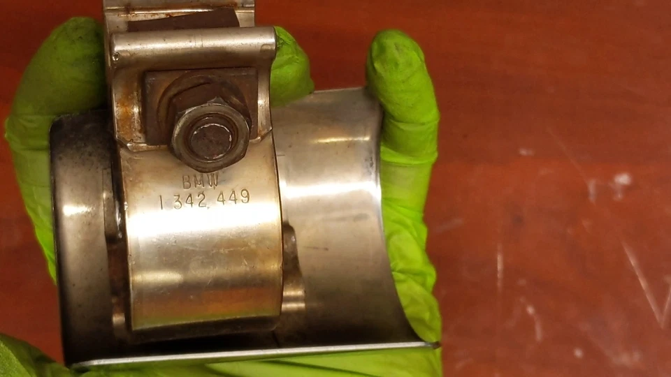 99 BMW R1100 r 1100 EXHAUST CLAMP COLLAR MUFFLER PIPE BAND W/ COVER 18211341478 - Image 4 of 4