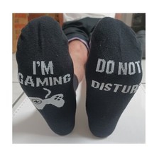 I'm Gaming Do Not Disturb Funny Gamer Video Computer Game Adult Black Socks