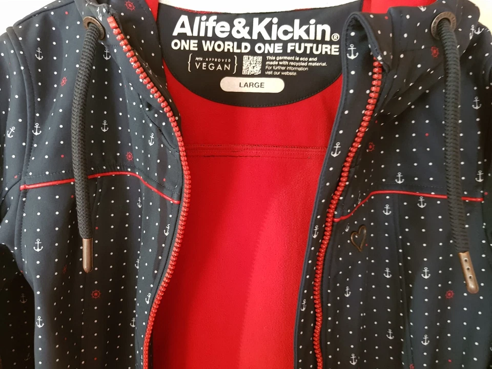 Alife & Kickin  Damen Softshell-Jacke mit Kapzue Farbe blau Größe XXL NEU - Bild 4 von 4