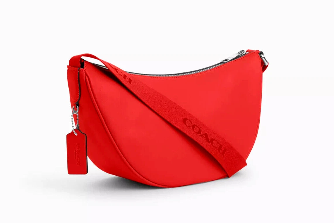Borsa a tracolla Coach CT644 Pace nuova pelle liscia Miami rossa