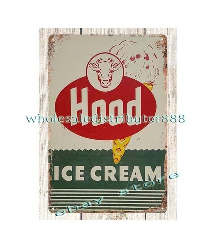 ICE CREAM CONE COW DAIRY CATTLE metal tin sign old signs sale | eBay