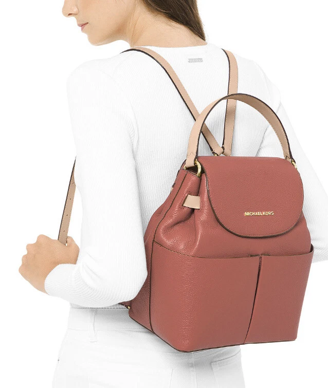 Michael Kors Bedford Large Convertible Sunset Peach Gold Backpack