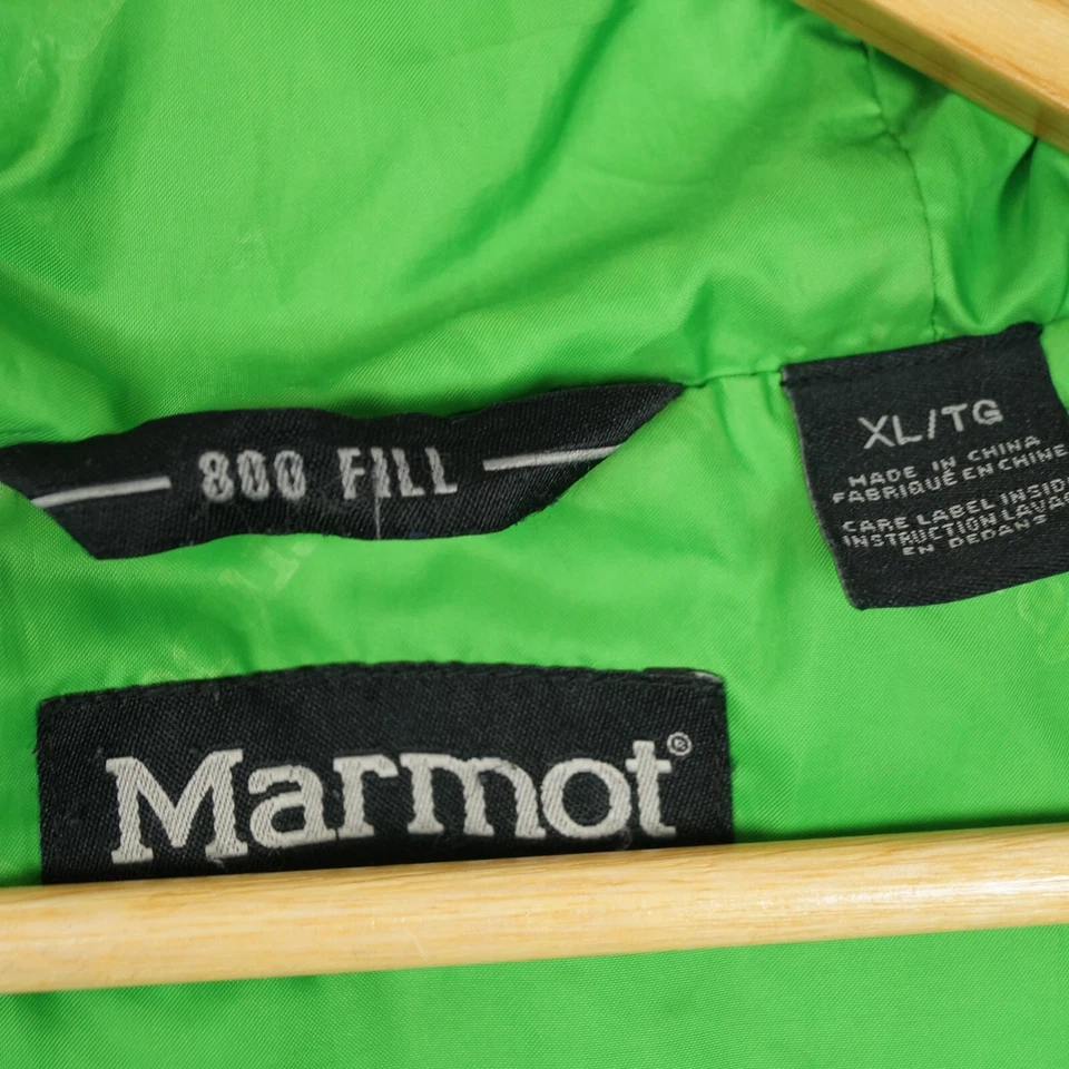 MARMOT 800 FILL Men's Puffer Jacket Size XL Blue Insulated Down Full Zip Hooded - Image 4 of 4