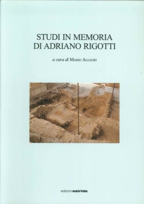 Studien in Memoiren von Adriano Rigotti - [Osiris]