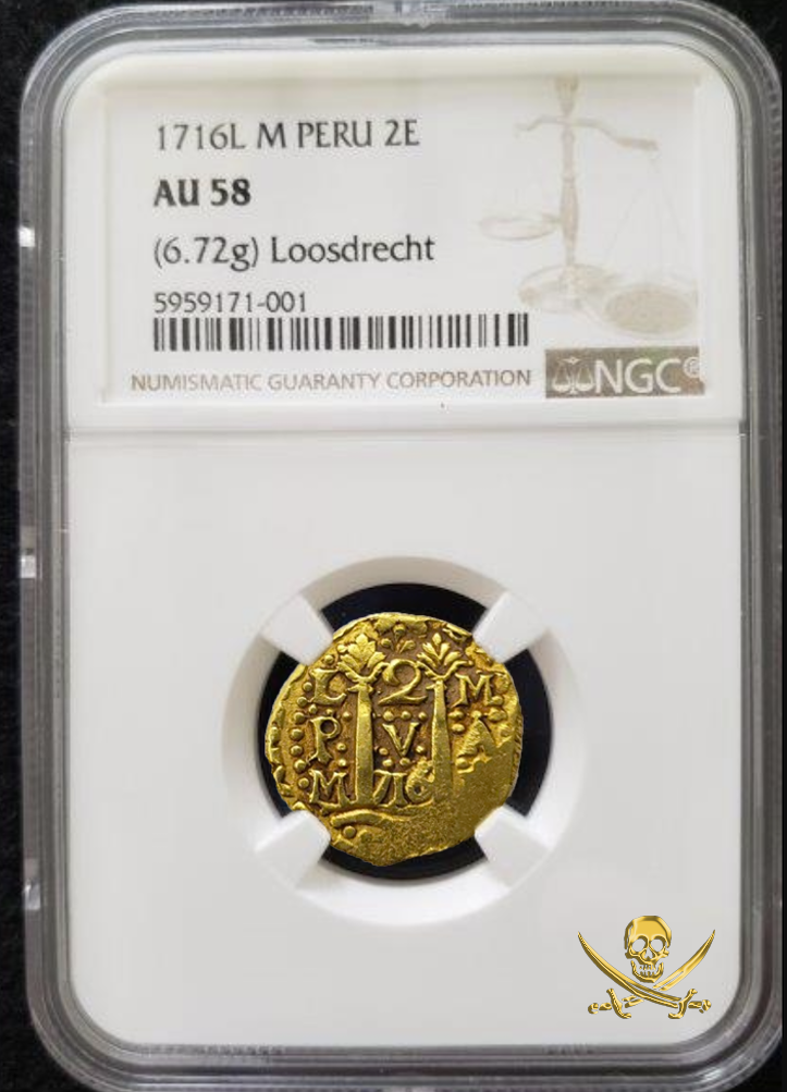 UNIQUE ERROR PERU 2 ESCUDOS 1716 