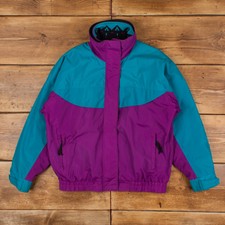 Vintage Hunt Club Windbreaker Jacket M Gorpcore 80s 2-in-1 Full Zip Purple