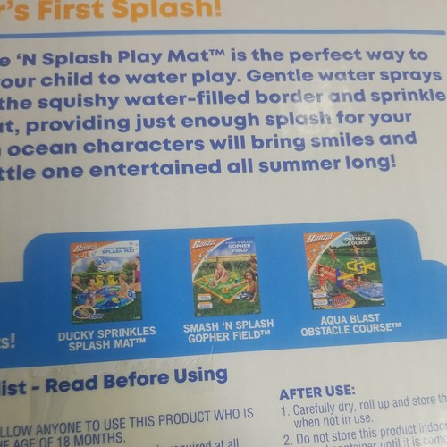 Banzai Jr. Sprinkle 'N Splash Play Mat Water Filled Sprinkler Ring 42", 18m+ New - Picture 11 of 12